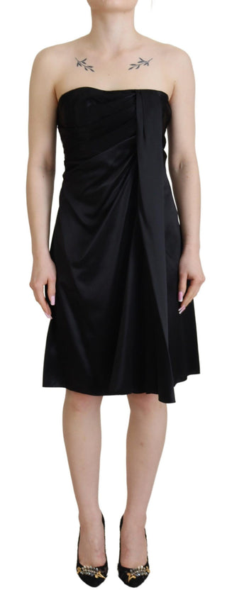 Schwarzes Shift-Minikleid aus Seide für Partys