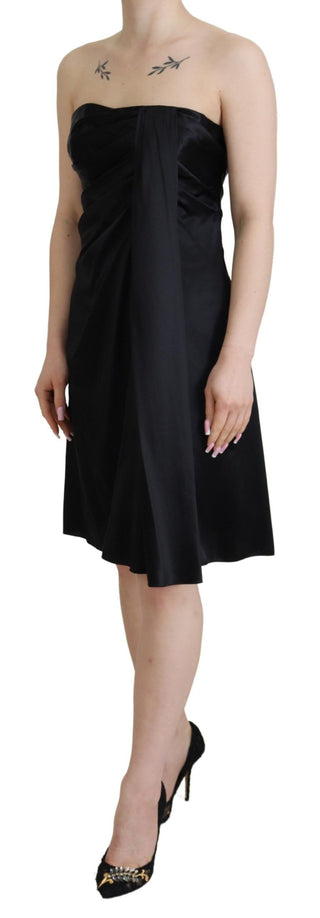 Schwarzes Shift-Minikleid aus Seide für Partys