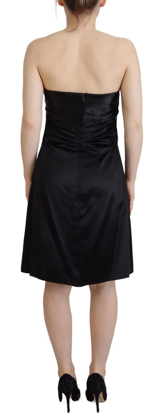 Schwarzes Shift-Minikleid aus Seide für Partys