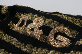 Black Gold D&G Kaschmirpullover mit Kristallen