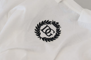 Weißes, kurzärmliges Baumwoll-V-Ausschnitt-Oberteil/T-Shirt