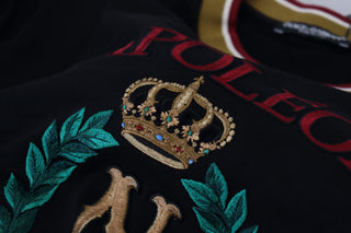 Black Cotton Embroidered Crewneck T-shirt