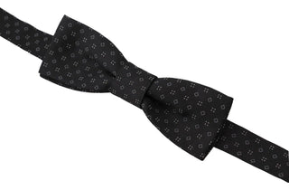 Schwarze Muster Seidenfliege mit verstellbarem Halsband
