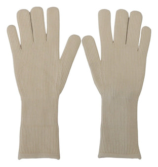 Weiße Kaschmir gestrickte Fäustlinge Herrenhandschuhe
