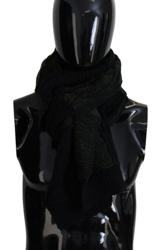 Schwarz Grün Gestrickter Herren Schlauchschal