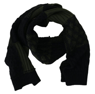 Schwarz Grün Gestrickter Herren Schlauchschal