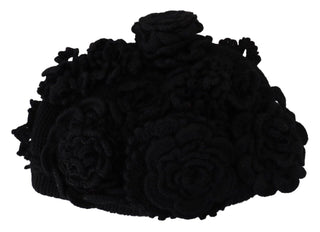 Schwarze Strickmütze aus Wolle