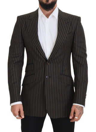 Dark Gray Stripes Single Breasted Blazer