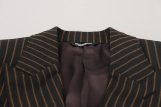 Dark Gray Stripes Single Breasted Blazer