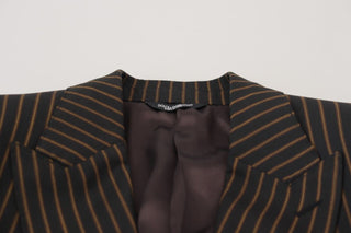 Dark Gray Stripes Single Breasted Blazer