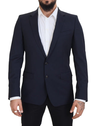 Dunkelblauer, einreihiger Wollblazer von MARTINI