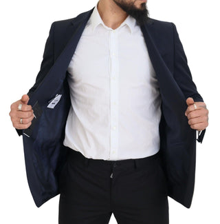 Dunkelblauer, einreihiger Wollblazer von MARTINI