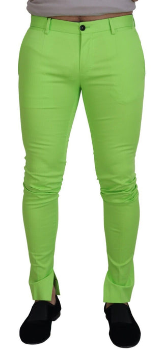 Hellgrüne Baumwoll-Skinny-Herrenhose