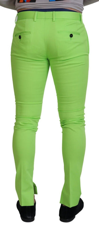 Hellgrüne Baumwoll-Skinny-Herrenhose