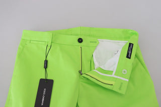 Hellgrüne Baumwoll-Skinny-Herrenhose