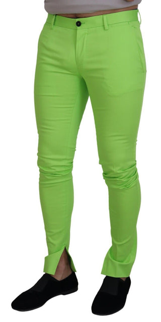 Hellgrüne Baumwoll-Skinny-Herrenhose