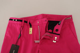Rosa Reißverschluss Schnalle Taille Hose