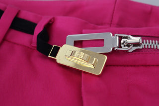 Rosa Reißverschluss Schnalle Taille Hose
