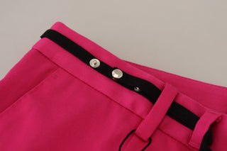 Rosa Reißverschluss Schnalle Taille Hose