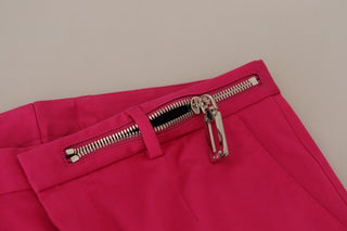 Rosa Reißverschluss Schnalle Taille Hose