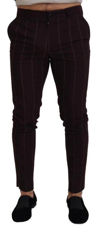 Braune gestreifte Herren Baumwollhose