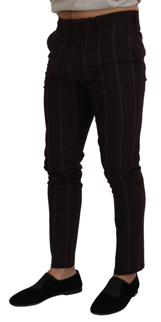 Braune gestreifte Herren Baumwollhose