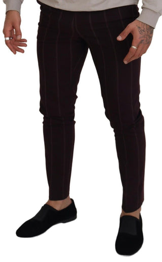 Braune gestreifte Herren Baumwollhose