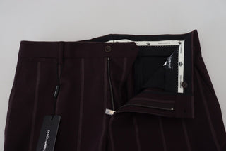 Braune gestreifte Herren Baumwollhose