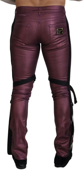Magenta Baumwolle Herren Freizeit-Träger-Jeans