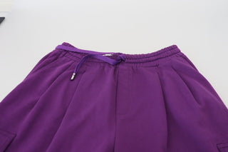 Pantalones deportivos cargo morados de algodón para hombre