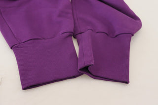 Pantalones deportivos cargo morados de algodón para hombre