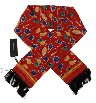 Multicolor DG Schirme bedruckter Schal mit Fransen