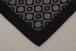 Schwarzes quadratisches Taschentuch mit geometrischem Muster