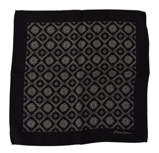 Schwarzes quadratisches Taschentuch mit geometrischem Muster