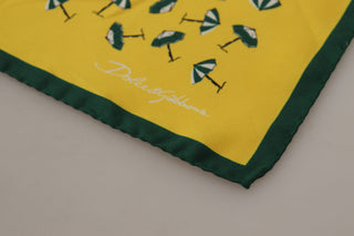 Gelbes bedrucktes DG Logo Quadrat Herren Halstuch