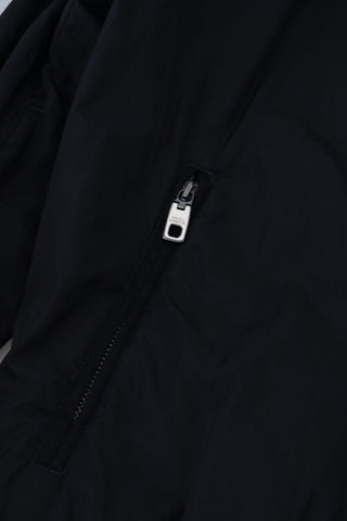 Schwarze Nylon Bomberjacke mit Logo und Reißverschluss