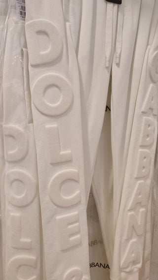 White Sport Logo Cotton Sweatpants Trousers Pants