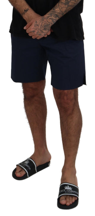 Blaue Chino-Shorts aus Baumwoll-Stretch