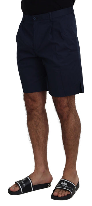 Blaue Chino-Shorts aus Baumwoll-Stretch