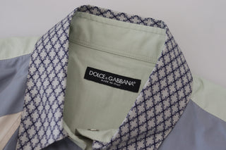 Camisa ajustada de algodón multicolor con patchwork