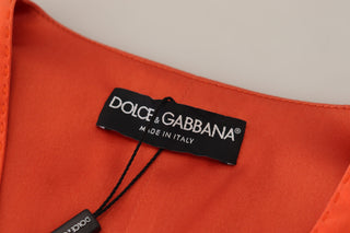 Orange Sleeveless Waistcoat Cropped Vest Top