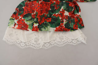 Vestido midi de seda multicolor geranio ajustado