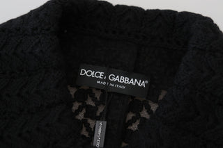 Chaqueta blazer negra larga con botones y algodón