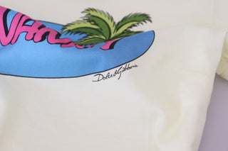 Gelbes Havanity Rundhals-T-Shirt aus Baumwolle