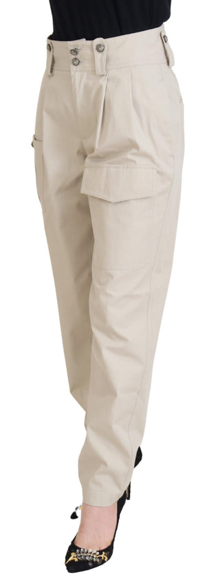 Beige High Waist Damenhose