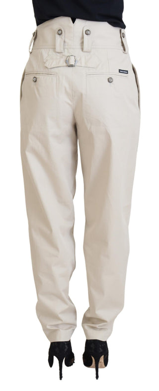 Beige High Waist Damenhose