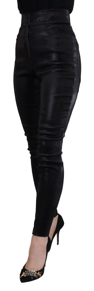 Jeans ajustados negros de mezclilla de algodón lavado