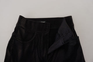 Jeans ajustados negros de mezclilla de algodón lavado
