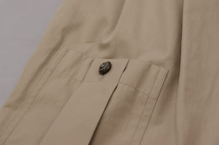 Beige Baumwoll-Cargohose für Damen
