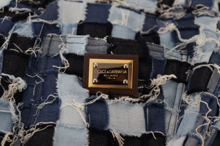 Mehrfarbige Patchwork-Jeans aus Baumwoll-Denim
